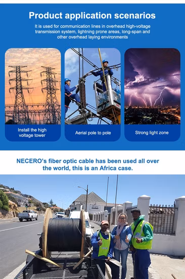 Cable de fibra óptica para exteriores ADSS